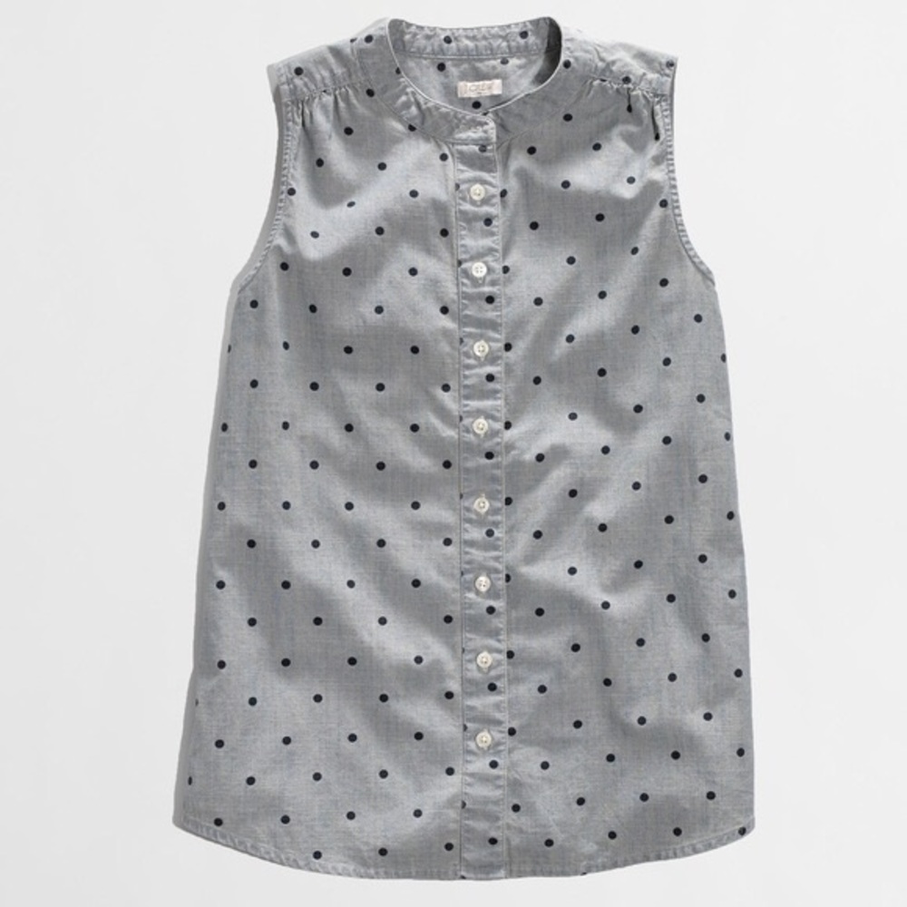 JCrew Factory dotted chambray sleeveless top